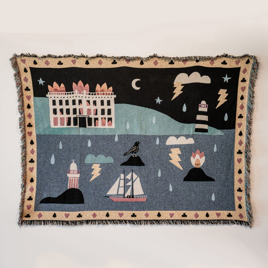 Stormy Night on Hook Head Tapestry